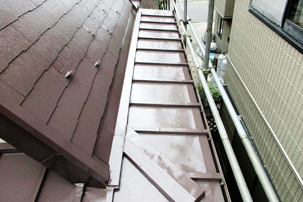 塗装後の下屋根