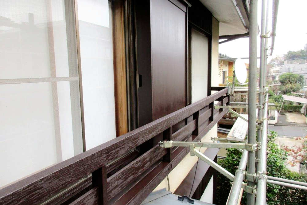 塗装後の2階窓手すり
