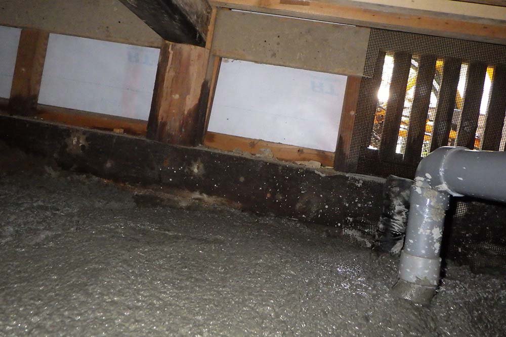 ベタ基礎施工をした床下
