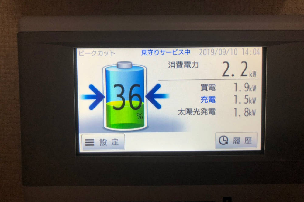 設置後のカラーモニター