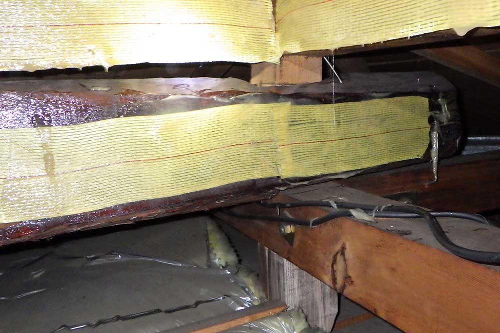 施工後の小屋裏木部