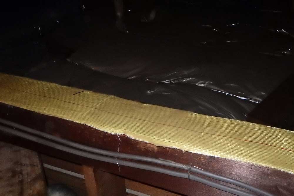 施工後の小屋裏木部