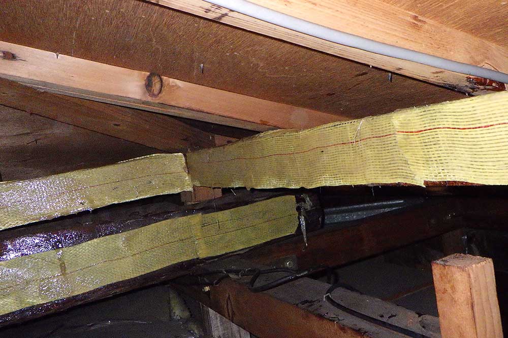 施工後の小屋裏木部