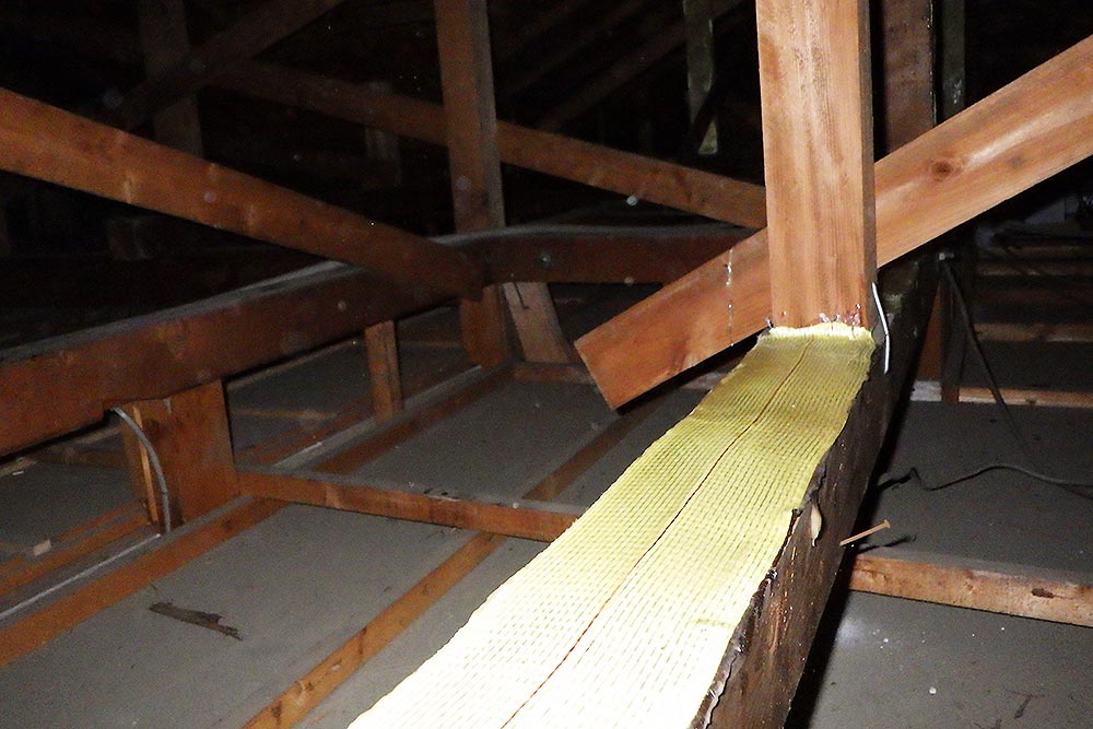 施工後の小屋裏木部