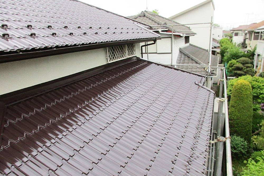 塗装後の下屋根
