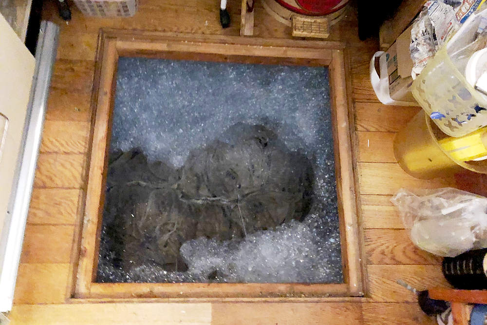 施工中のシロアリ発泡消毒
