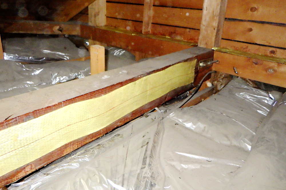 施工後の小屋裏木部
