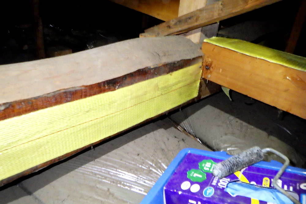 施工後の小屋裏木部