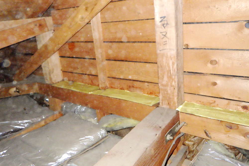 施工後の小屋裏木部