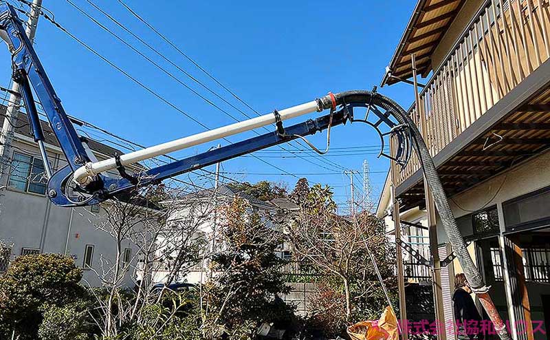 コンクリートポンプ車のブーム部分