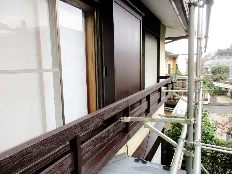 塗装後の2階窓手すり