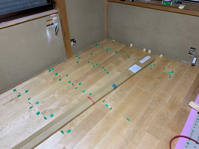 床材の張り込み