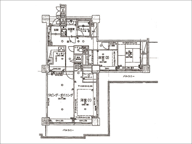 リフォーム前の間取り図