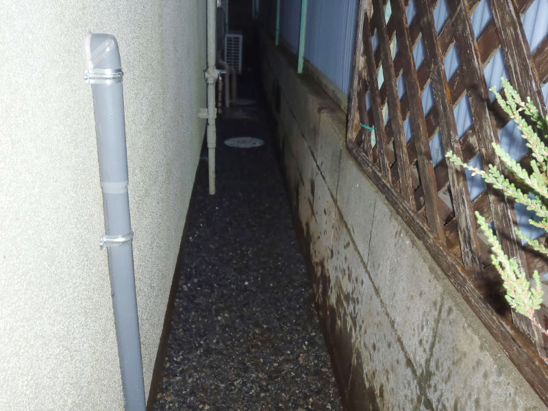 設置後の水道管部分