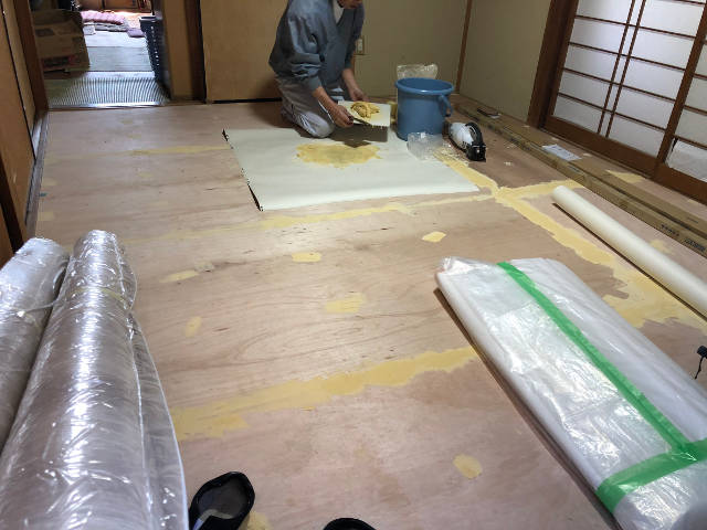 床下地パテ処理