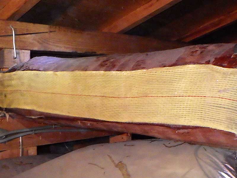 施工後の小屋裏木部
