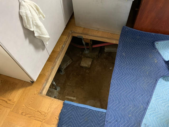 点検口周辺の養生