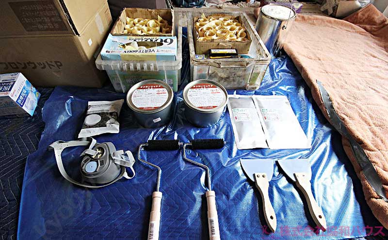 タフロンウッド柱・梁補強で使用する工具一式