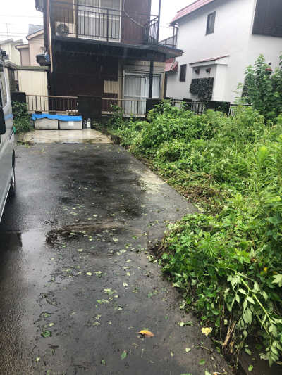 ブロック塀設置前の庭