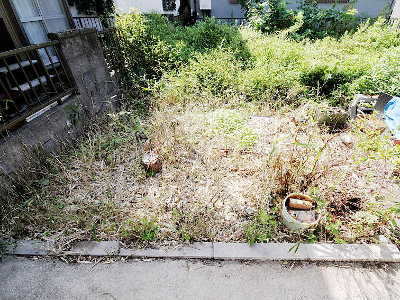 施工前の玄関前の庭