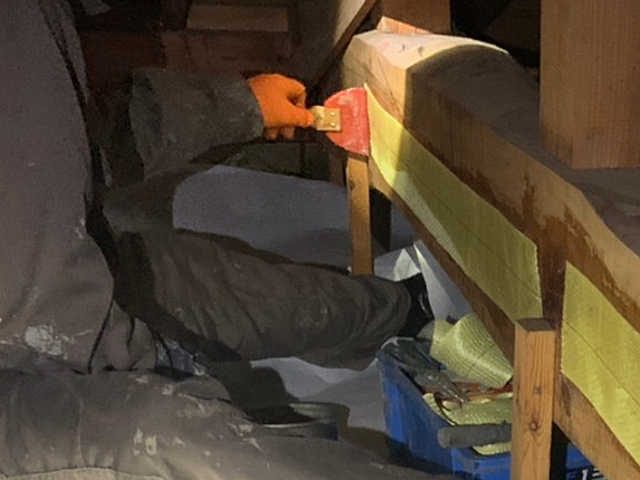 アラミド繊維の上からタフロンウッドを施工