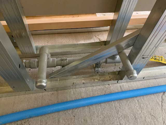 ガス配管の接続