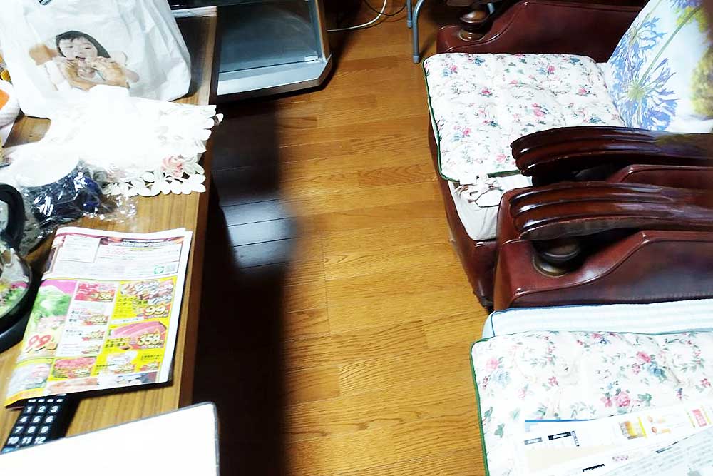 施工後のリビング床