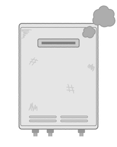 故障した給湯器のイラスト