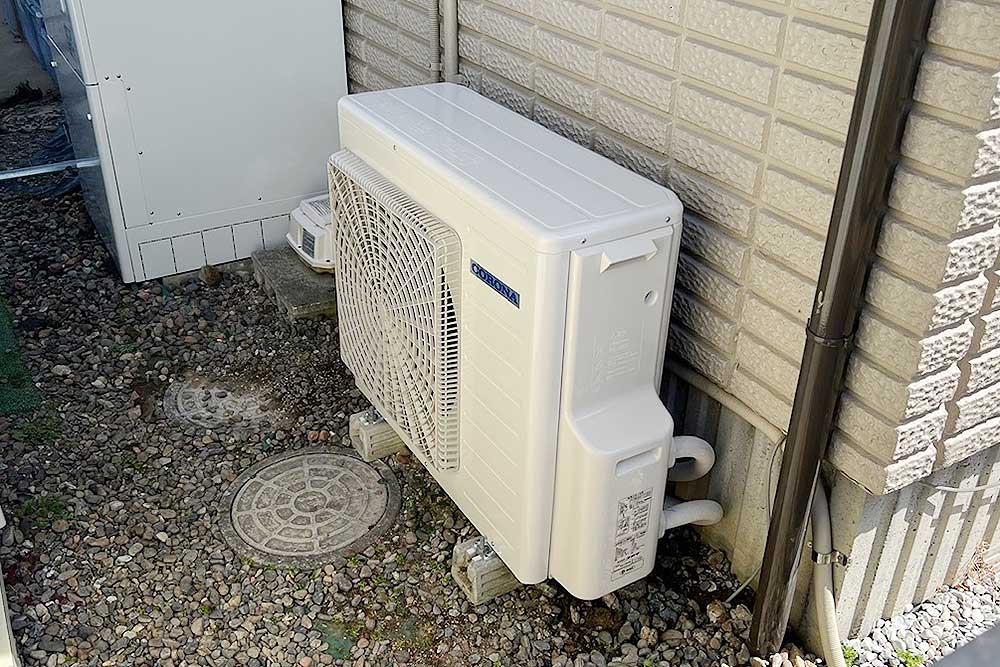 設置後のヒートポンプユニット