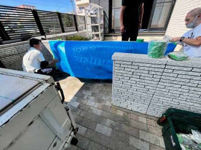 外構の養生