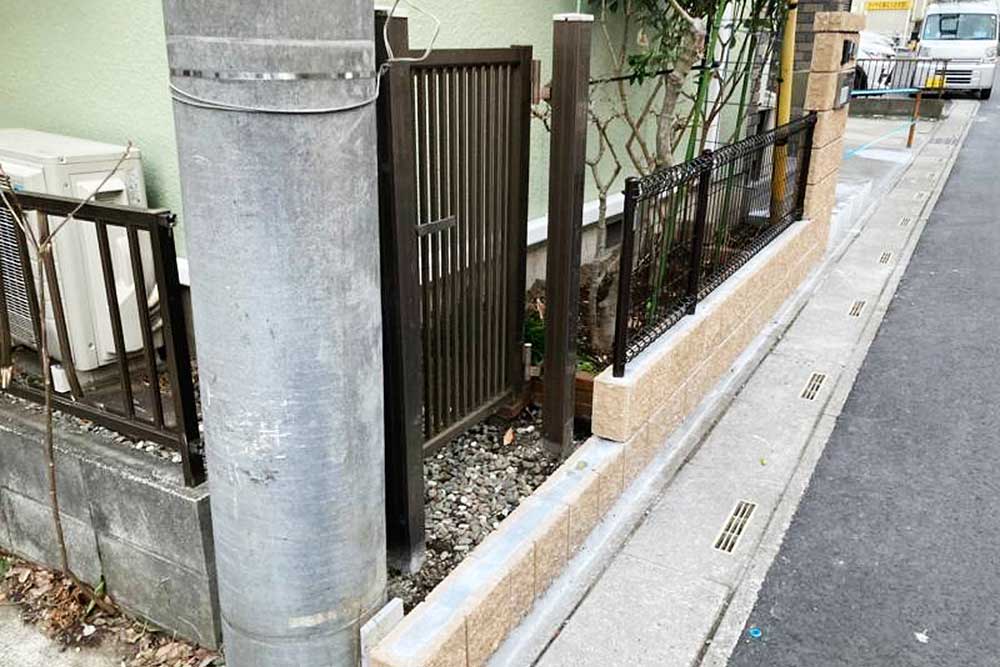 施工後のブロック塀