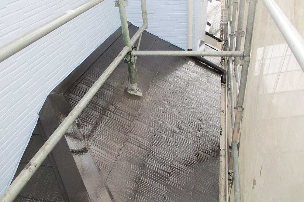 塗装後の下屋根
