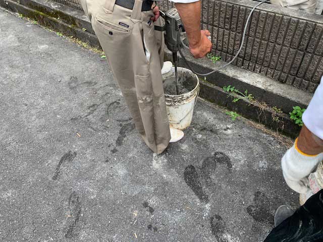コンクリートを練り出す