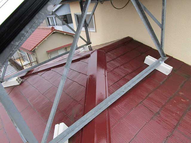 太陽熱温水器の土台の交換