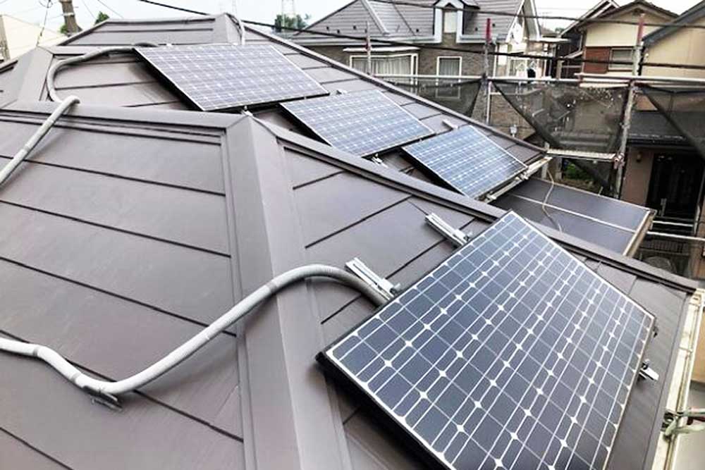 屋根上張り・太陽光再設置後の屋根