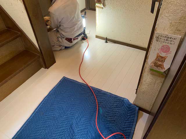 フローリング材の張り込み