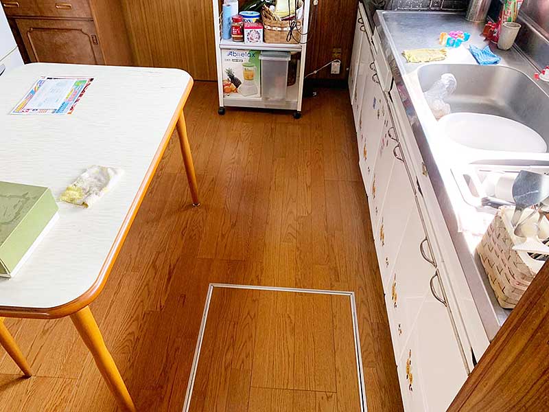 施工後のリビング床