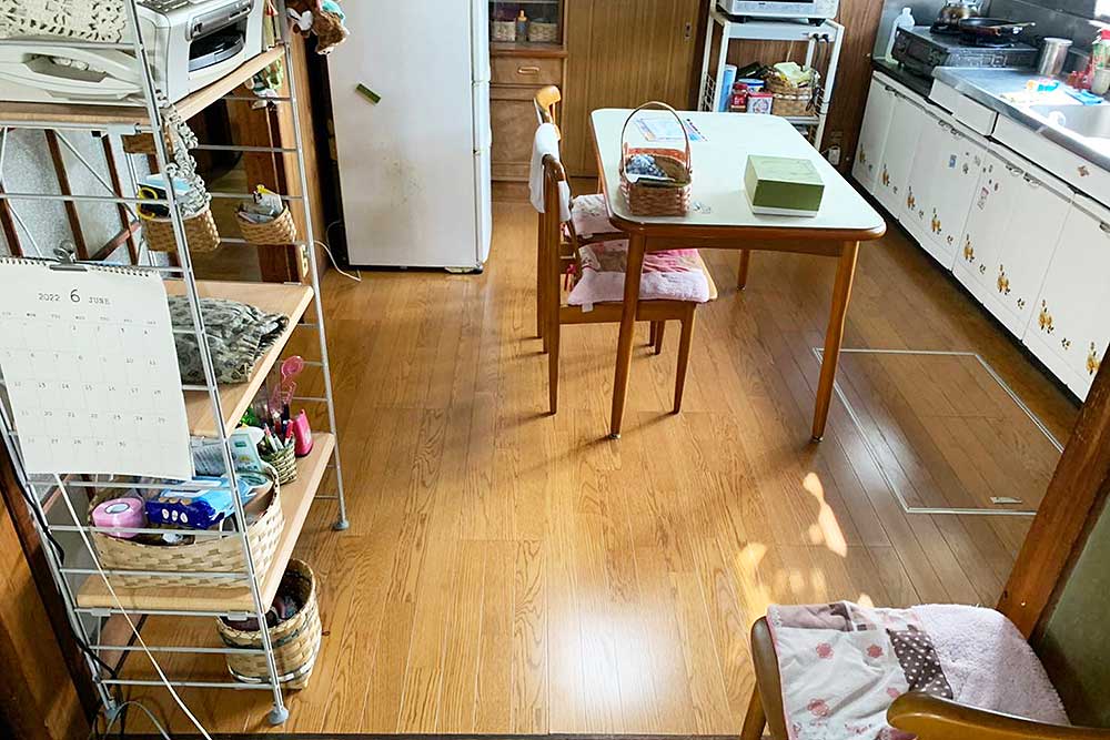 施工後のリビング床