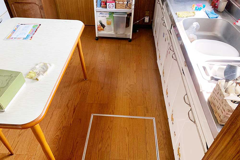施工後のリビング床