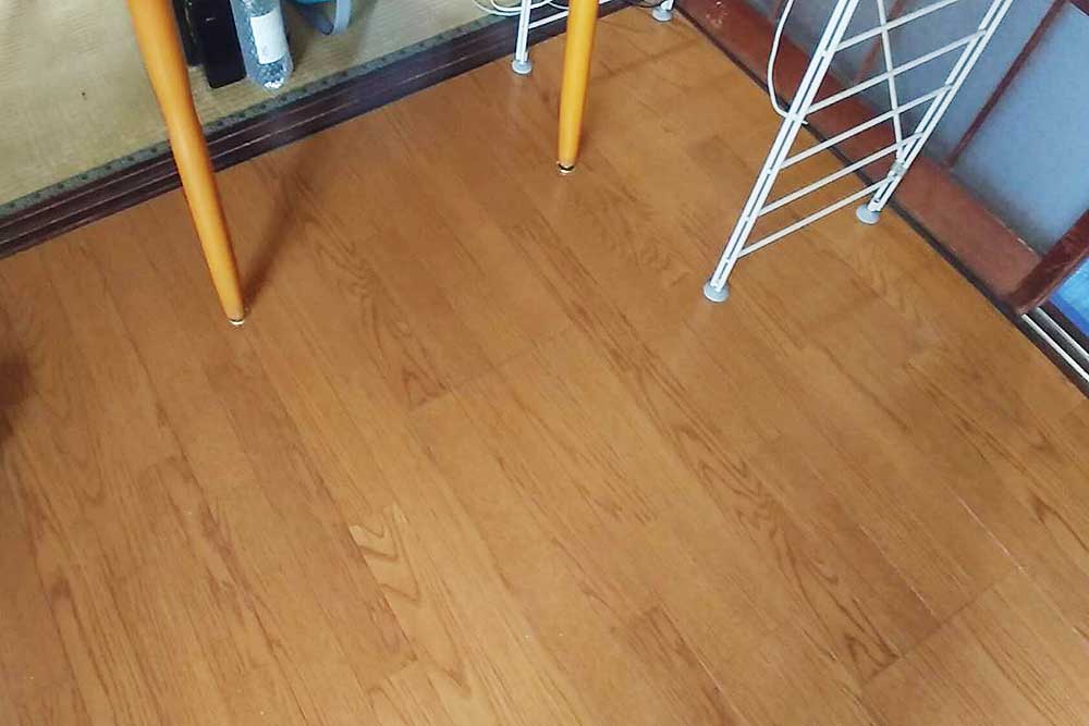 施工後のリビング床