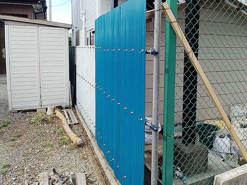 施工後のフェンス