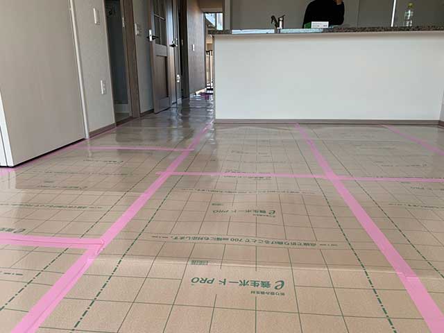 マンション室内床の養生