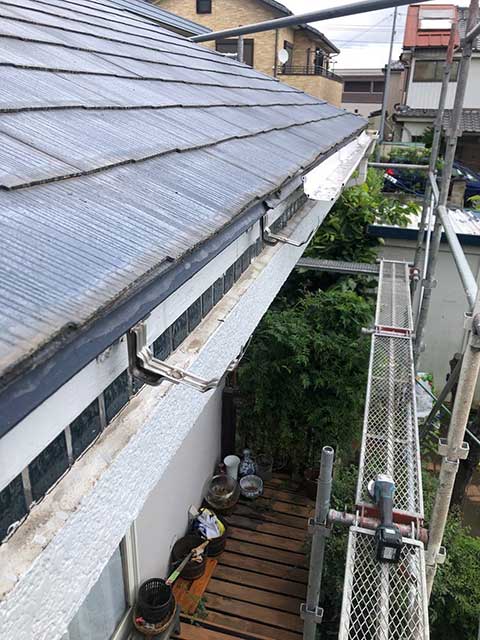 既存の雨樋取り外し