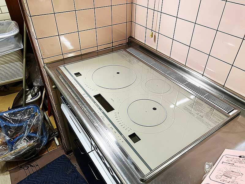 交換後のIHクッキングヒーター