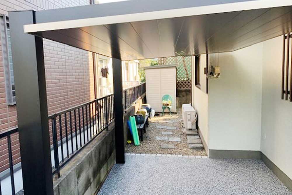 施工後のサイクルポート