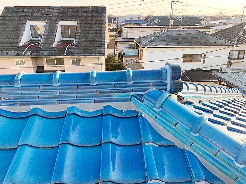施工後の棟漆喰