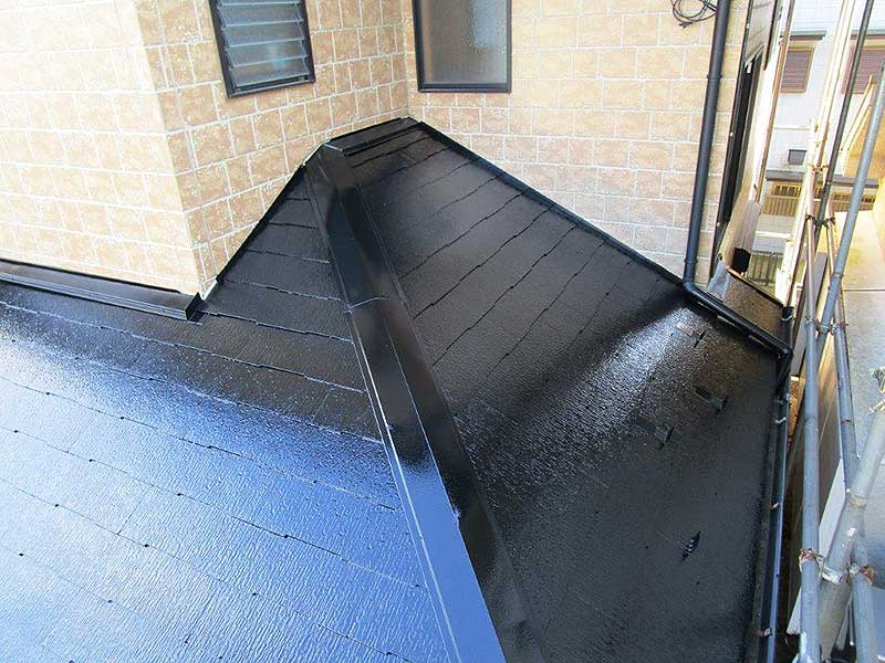 塗装後の下屋根