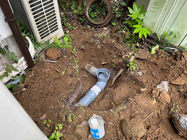 塩ビ製の排水桝の設置