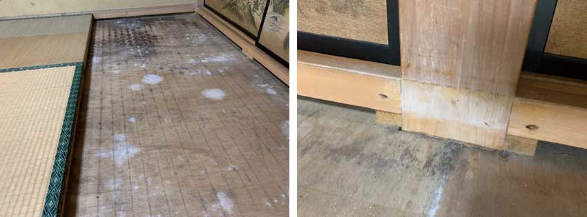 カビている和室下地・柱