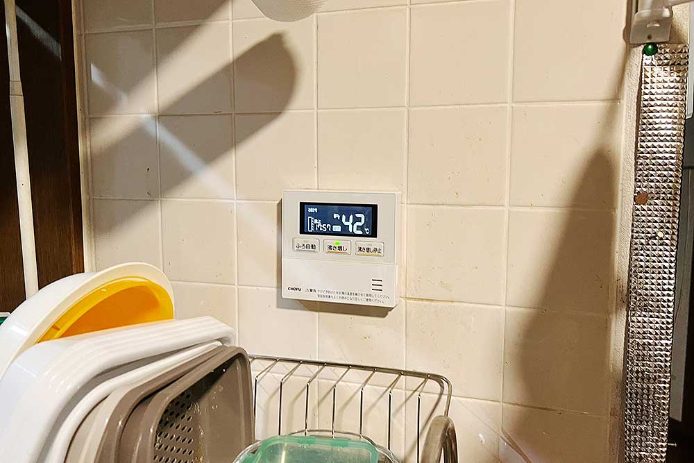 設置後の浴室側のリモコン